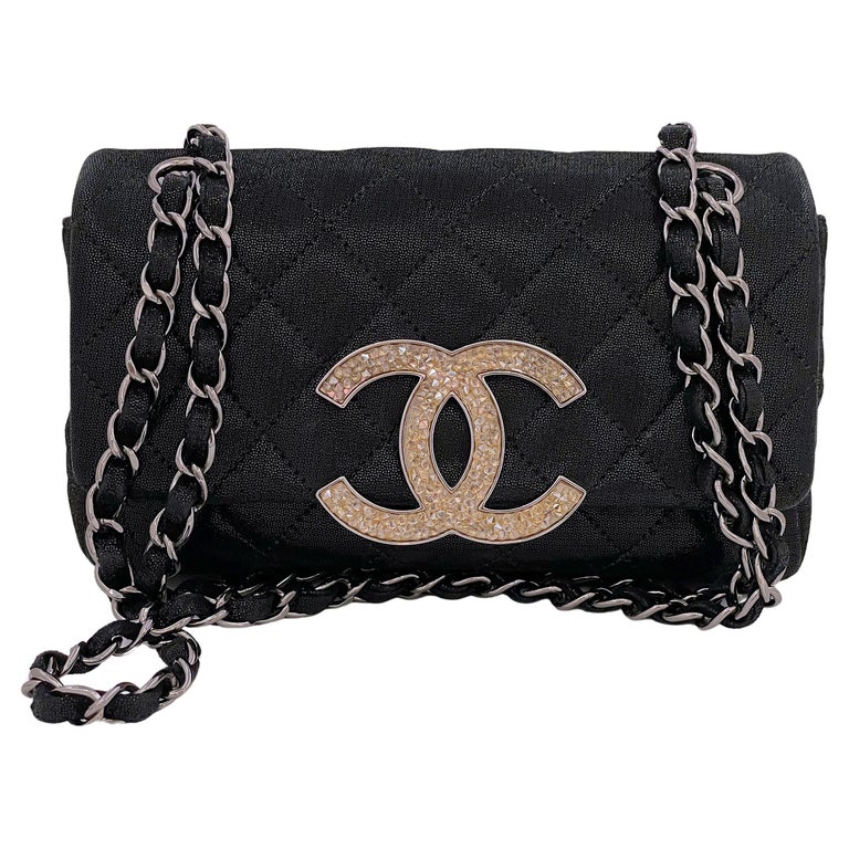 Chanel Limited 11A Black Champagne Strass Crystals Mini Flap Bag RHW 65745  For Sale at 1stDibs