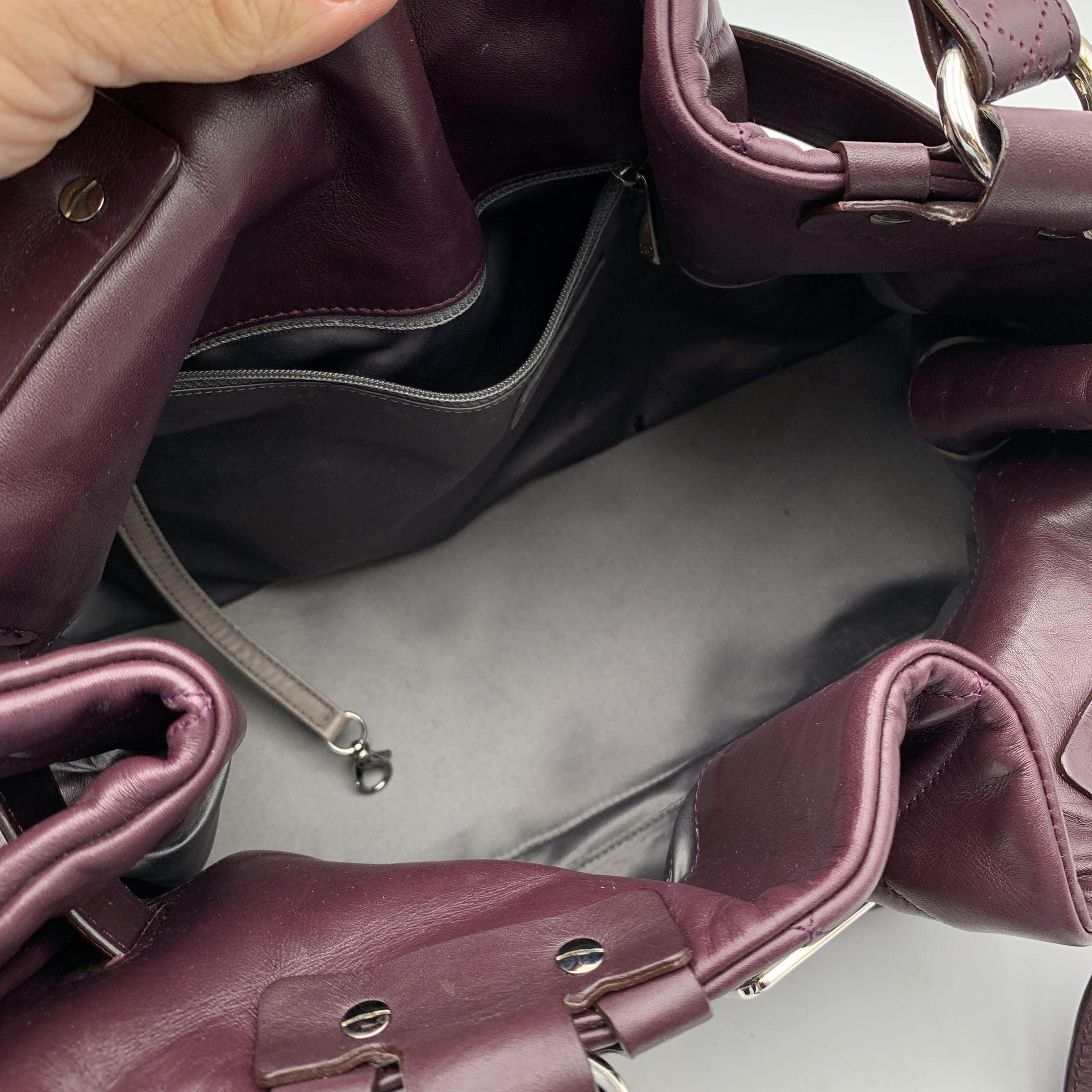 Women's Chanel Limited Ed Purple Quilted Leather Paris-Londres Satchel Bag For Sale