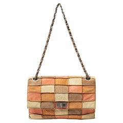 Chanel Limitierte Auflage Beige Patchwork-Reissue-Klappentasche