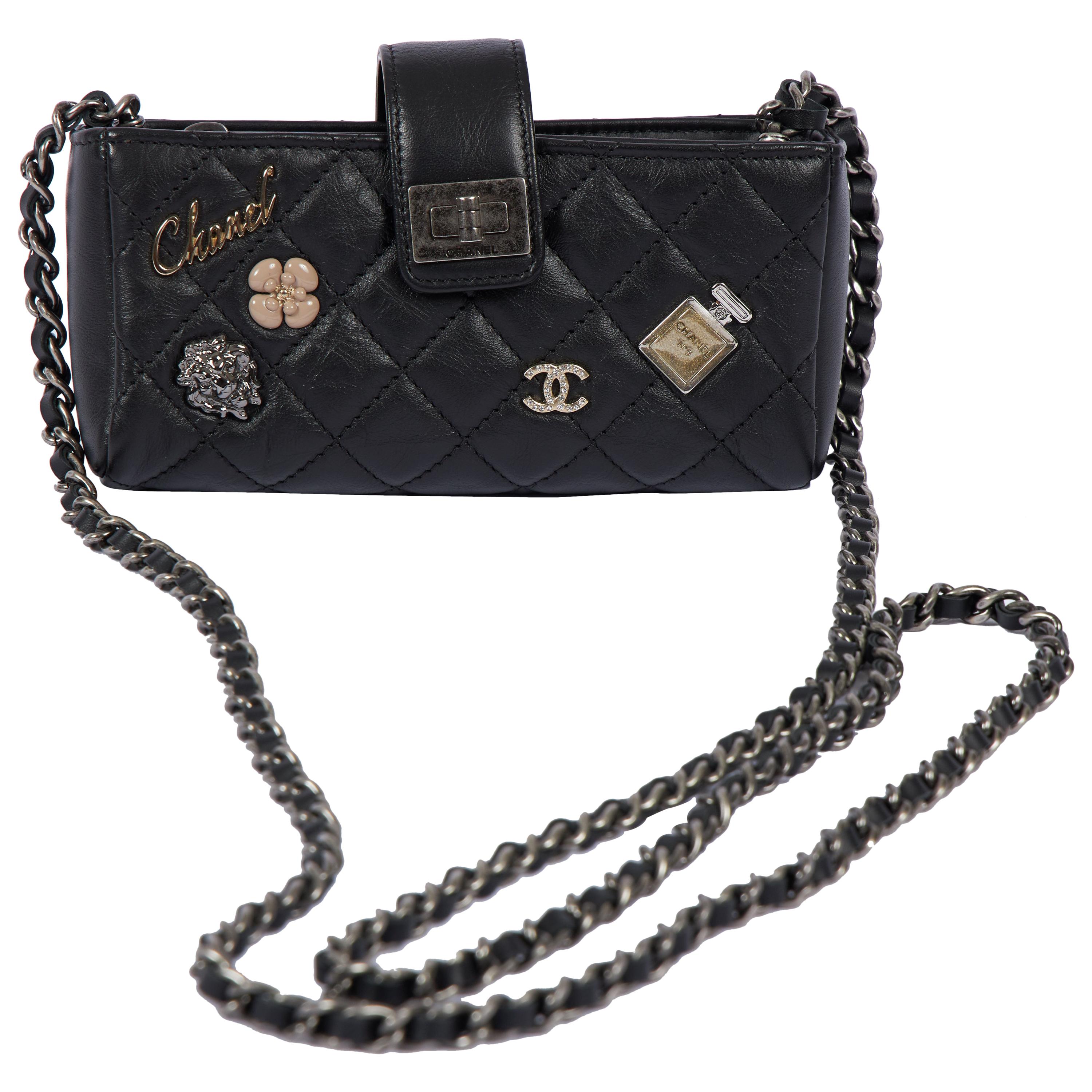 Chanel Limited Edition Black Charms Reissue Wallet On A Chain Bag