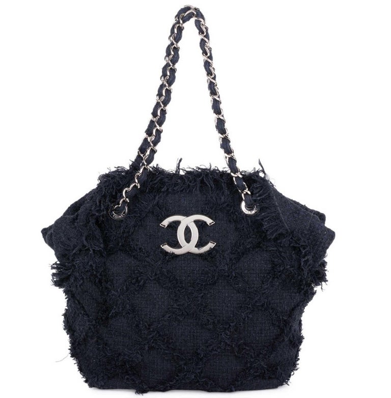 Chanel Limited Edition Large Crochet Nature Tweed Tote Bag