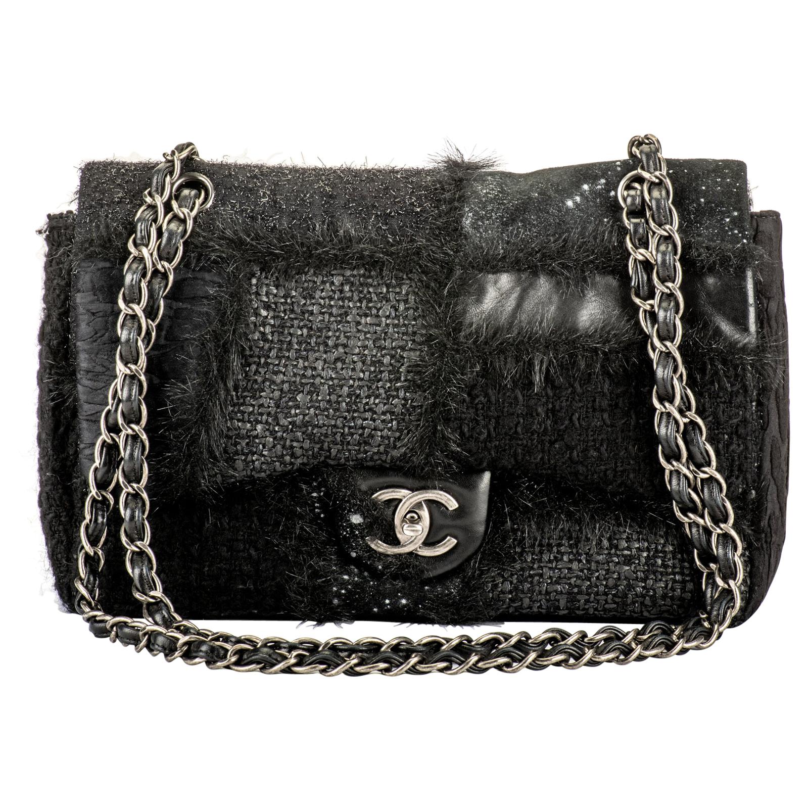 Chanel Limited Edition Black Patchwork Jumbo Bag