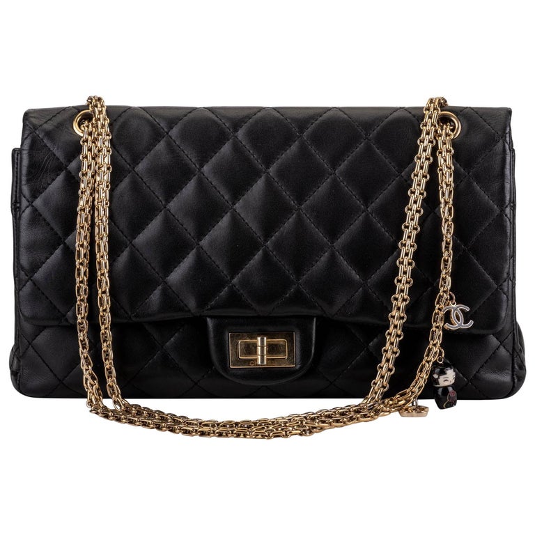 Chanel Limited Edition Black Shanghai Jumbo 2.55 Reissue Bag For Sale