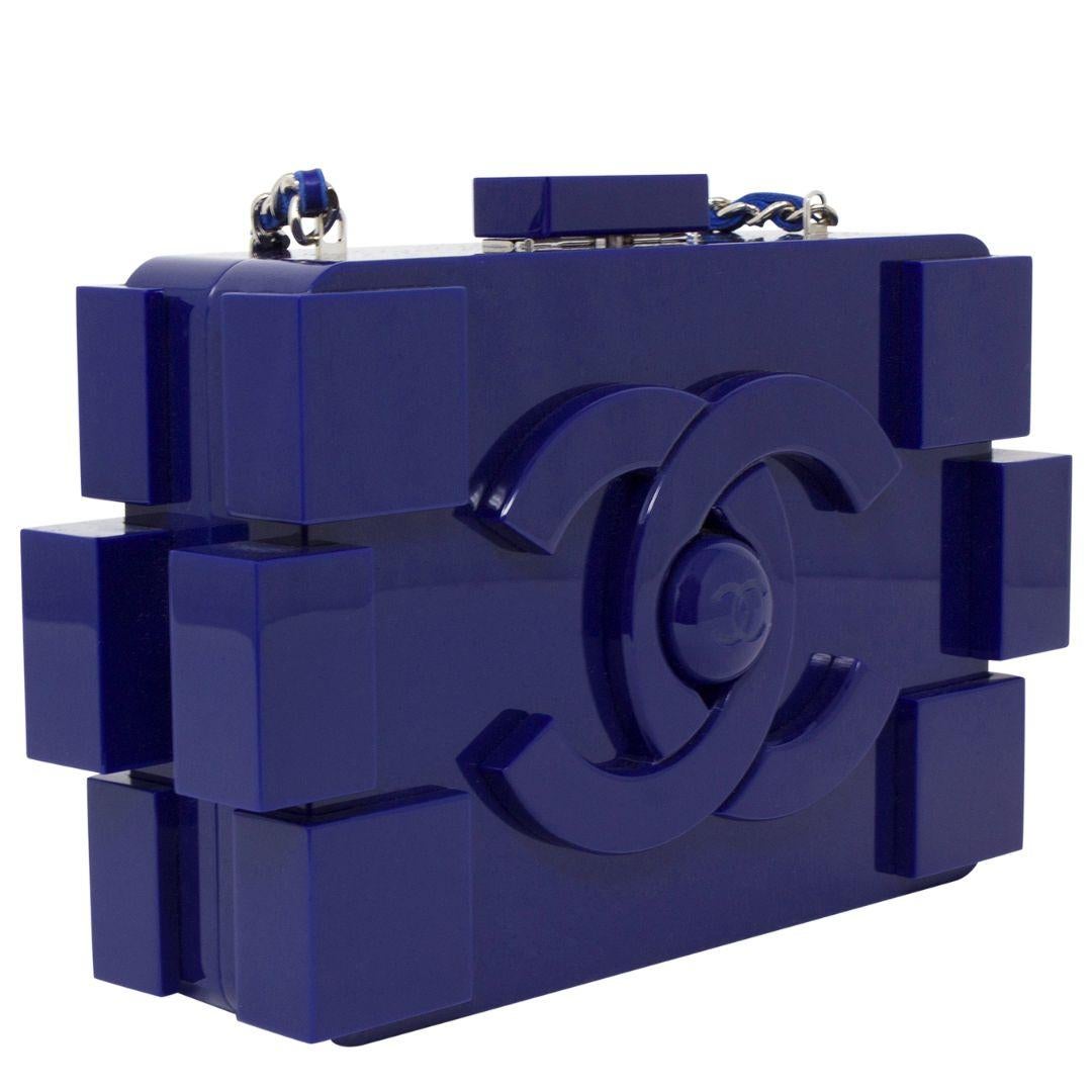 Chanel Limited Edition Blue Lego Brick Bag In Excellent Condition In Atlanta, GA