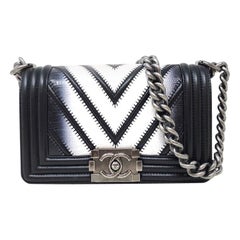 Chanel Limited Edition Boy Bag Black, White LIZARD. 2016