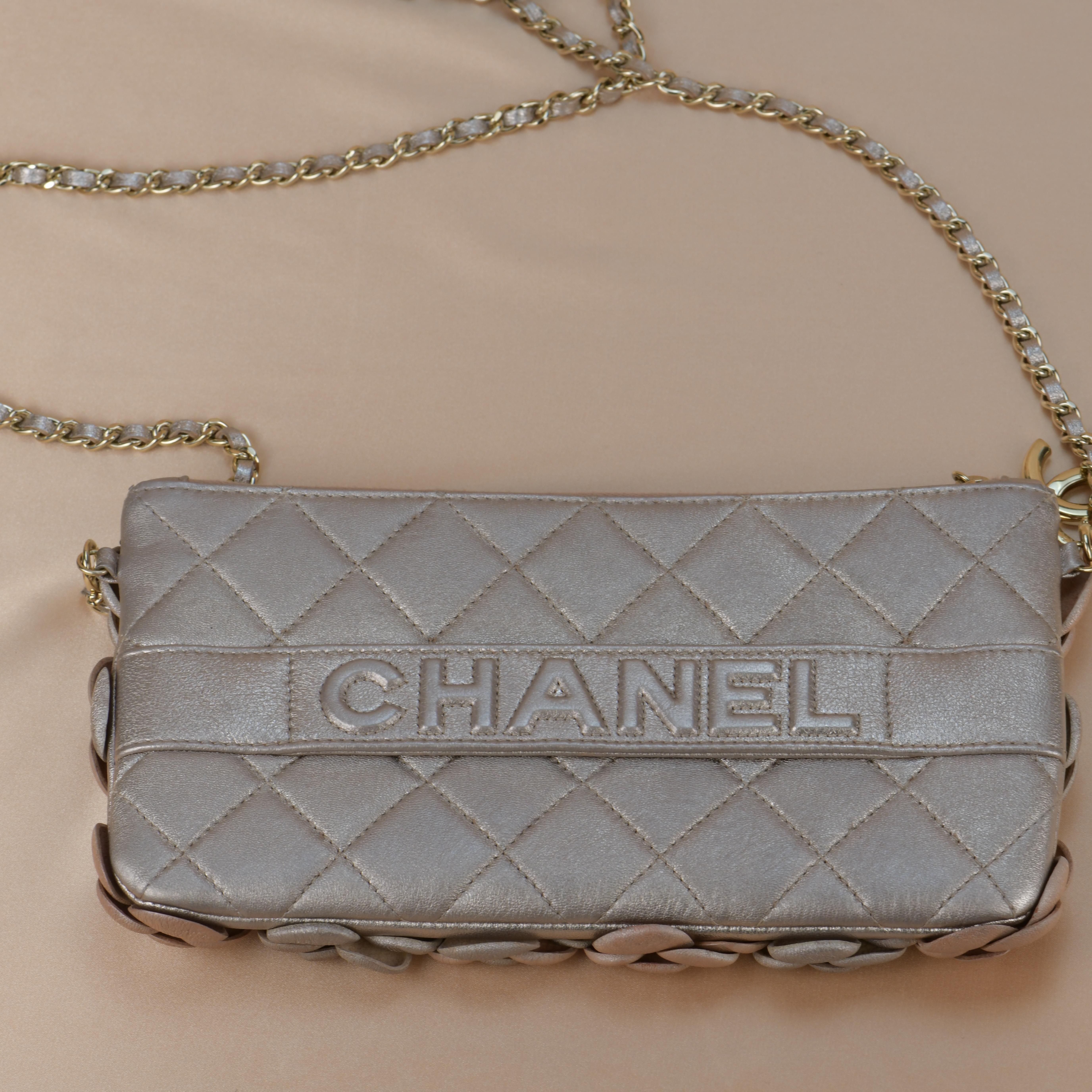 Brand	Chanel
Serial No.	20******
Color	Multicolour
Date	Approx. 2014-2015
Hardware	Gold
Material       Lambskin Leather
Measurements	Approx. 22cm L x 2.5cm D x 12.5cm H 
                                Strap Approx 132cm
Condition	Excellent 
Comes