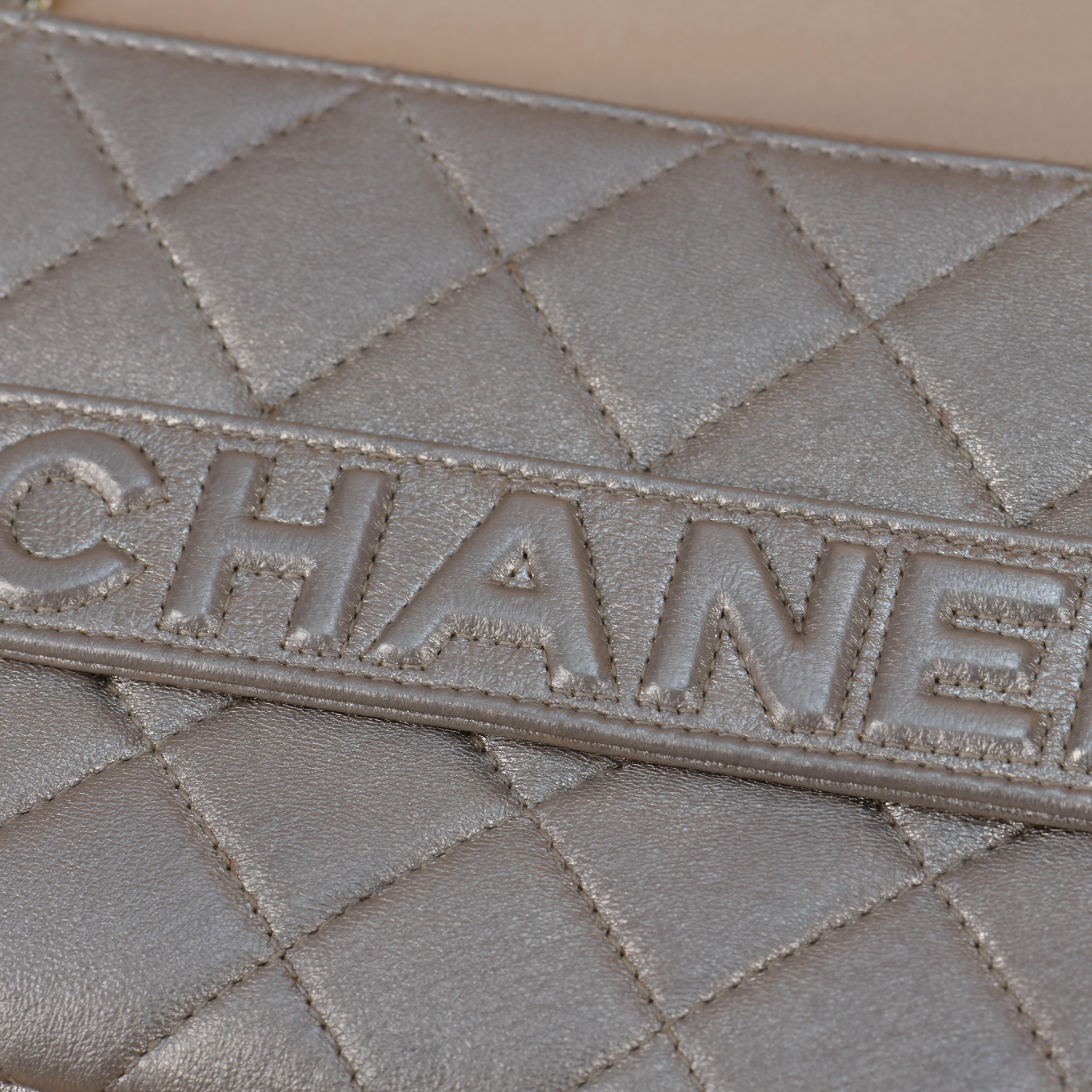 Chanel Limited Edition Camellia Embellished Lambskin Clutch with Chain For Sale 2