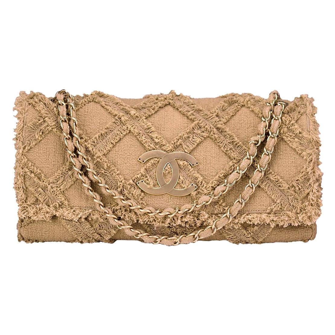 Chanel Limited Edition Crochet Nature Tweed Extra Large Flap Bag