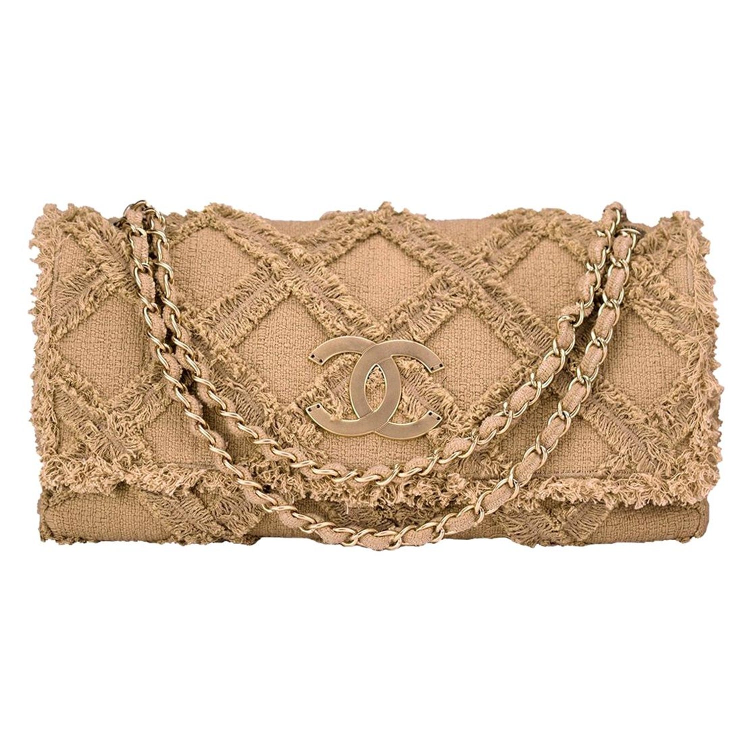 Chanel Crochet Nature Tweed Flap Bag - 3 For Sale on 1stDibs