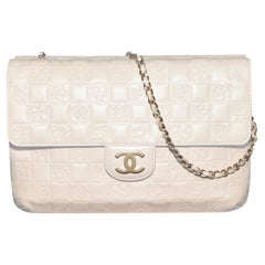 Chanel Limited Edition Embossed Logo Two Sided Flap Bag