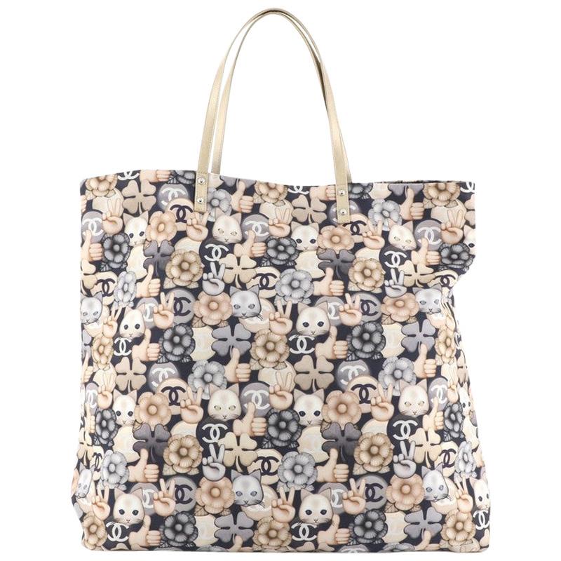 Chanel Limited Edition Emoticon Shopping Tote Printed Nylon Large