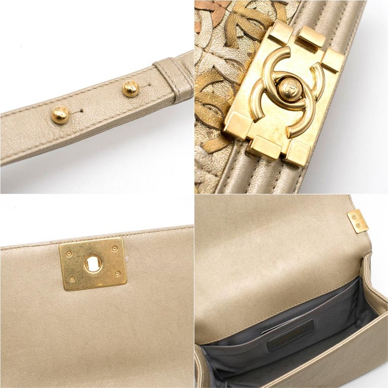Chanel Limited Edition Gold CC Cut-Out Boy Bag at 1stDibs