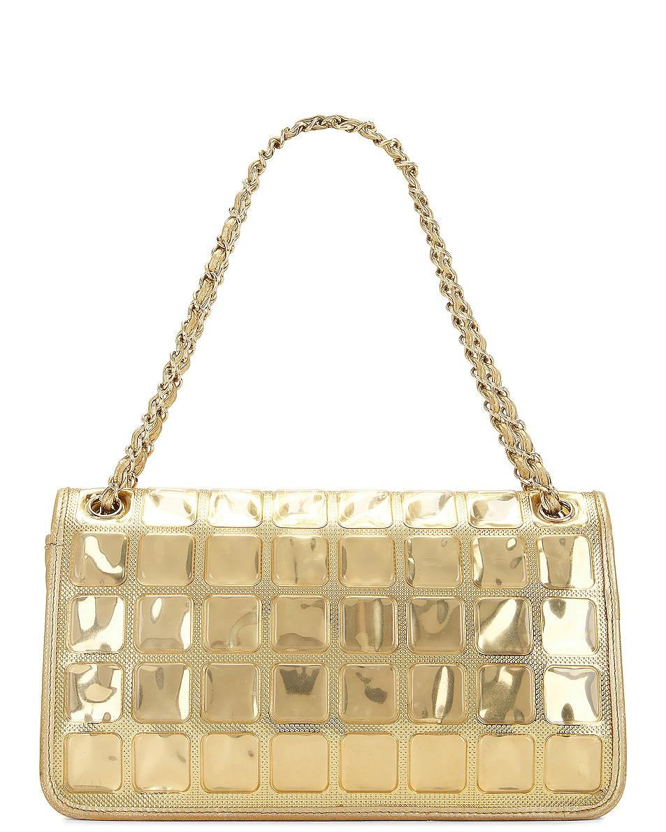 Chanel Limited Edition Ice Cube Flap Metallic Gold Lambskin Leather Shoulder Bag For Sale 2