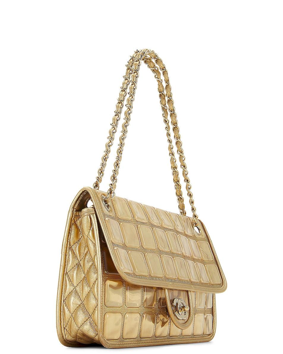 Chanel Limited Edition Ice Cube Flap Metallic Gold Lambskin Leather Shoulder Bag For Sale 3