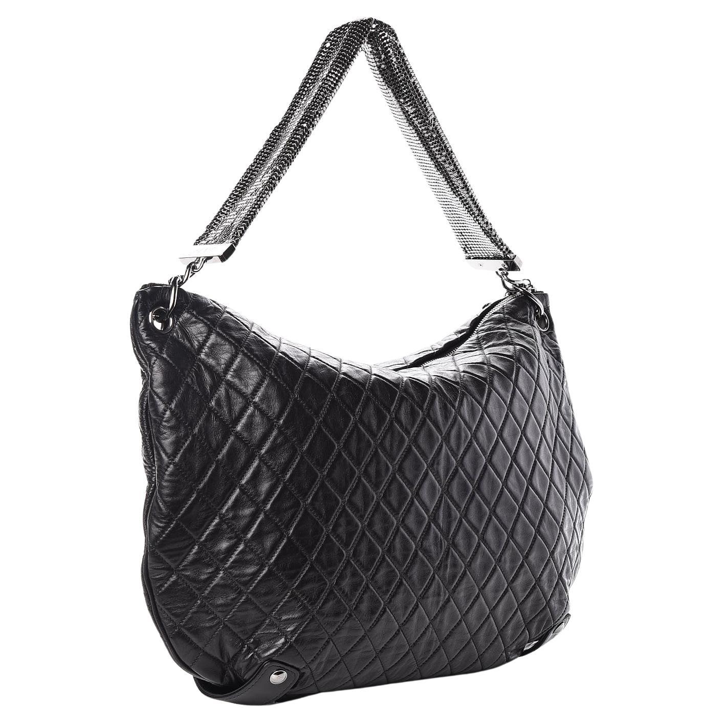 Chanel Limited Edition Jumbo Mesh Chain Lambskin Quilted Hobo Satchel For Sale 1