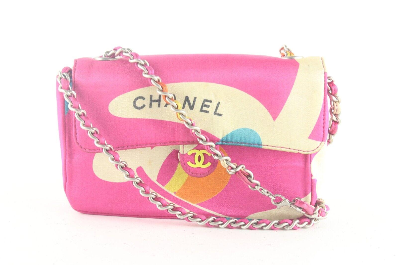 Chanel Limitierte Auflage Micro Pink Multicolor Mini Classic Klappe 1CK87K im Angebot 8