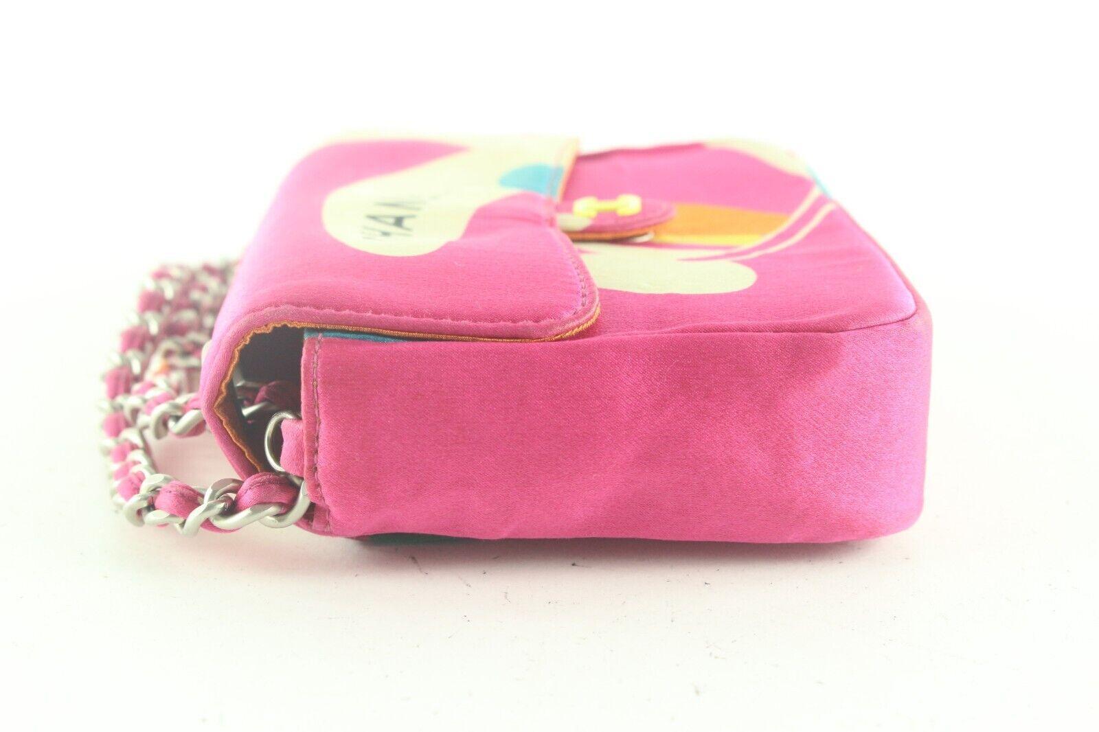 Chanel Limitierte Auflage Micro Pink Multicolor Mini Classic Klappe 1CK87K für Damen oder Herren im Angebot