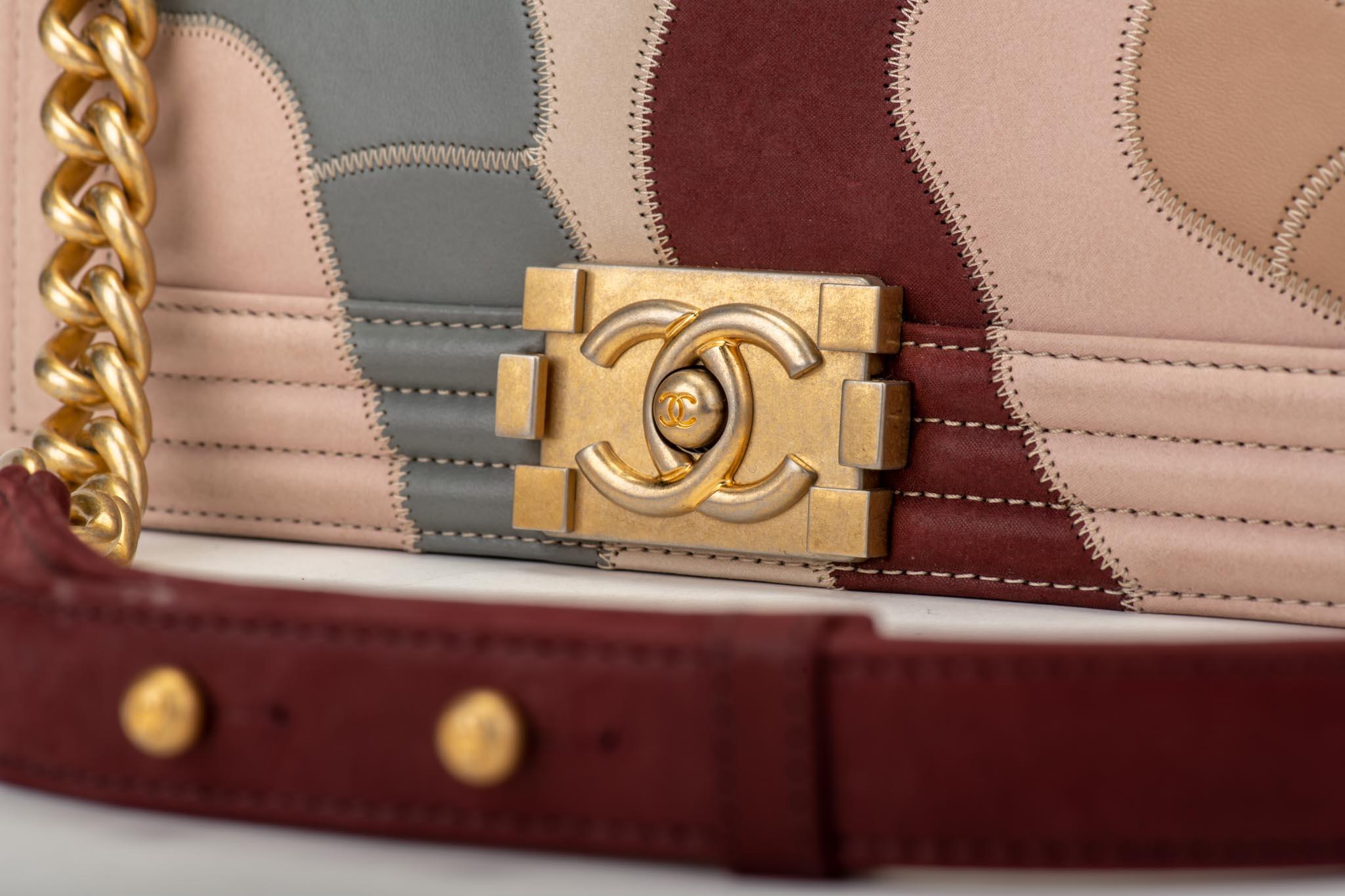 Chanel Limited Edition Patchwork Camelia Boy Bag In New Condition In West Hollywood, CA