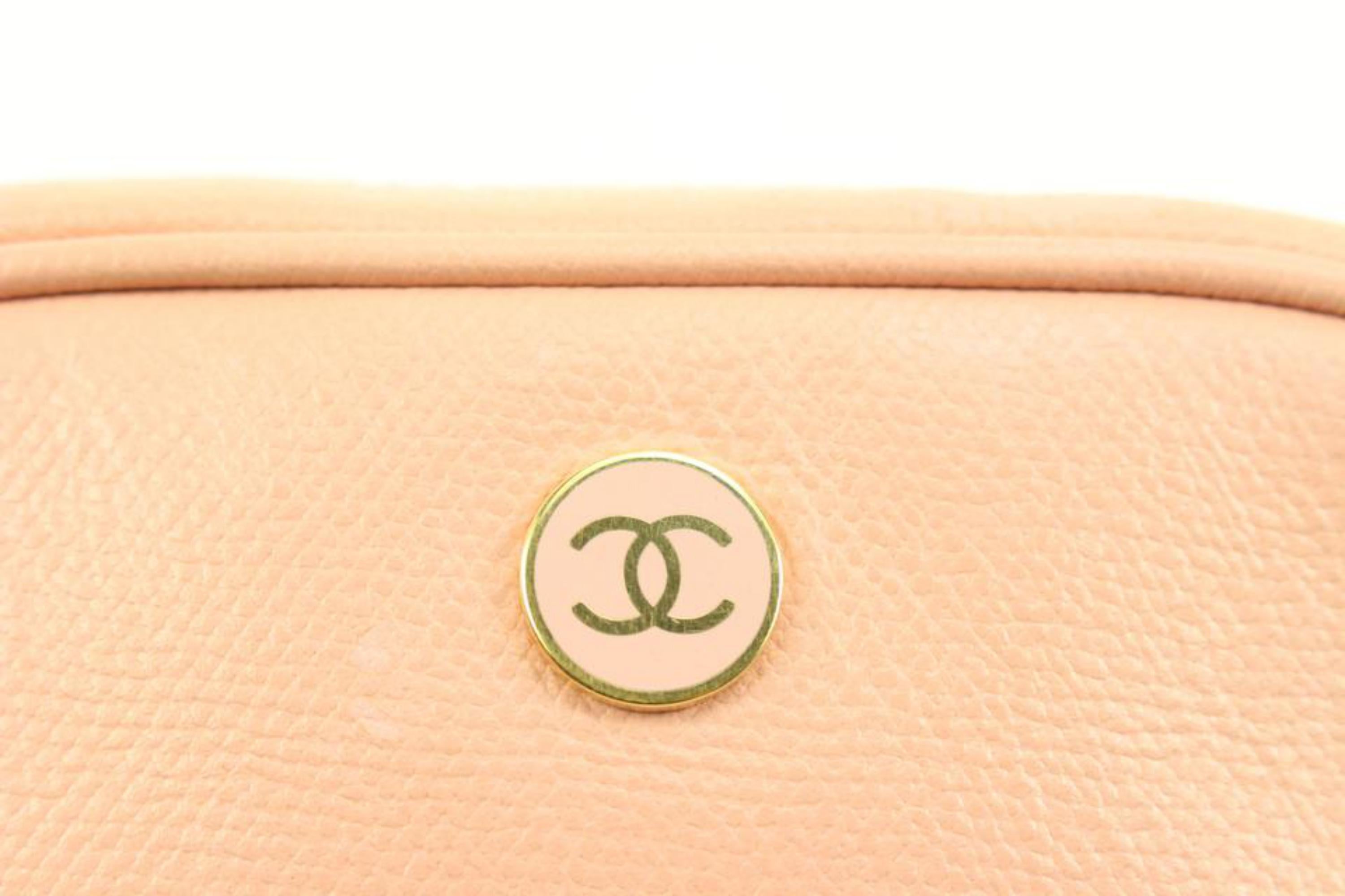 Chanel Limited Edition Pink Calfskin Button Line Cosmetic Pouch 94ck323s 6