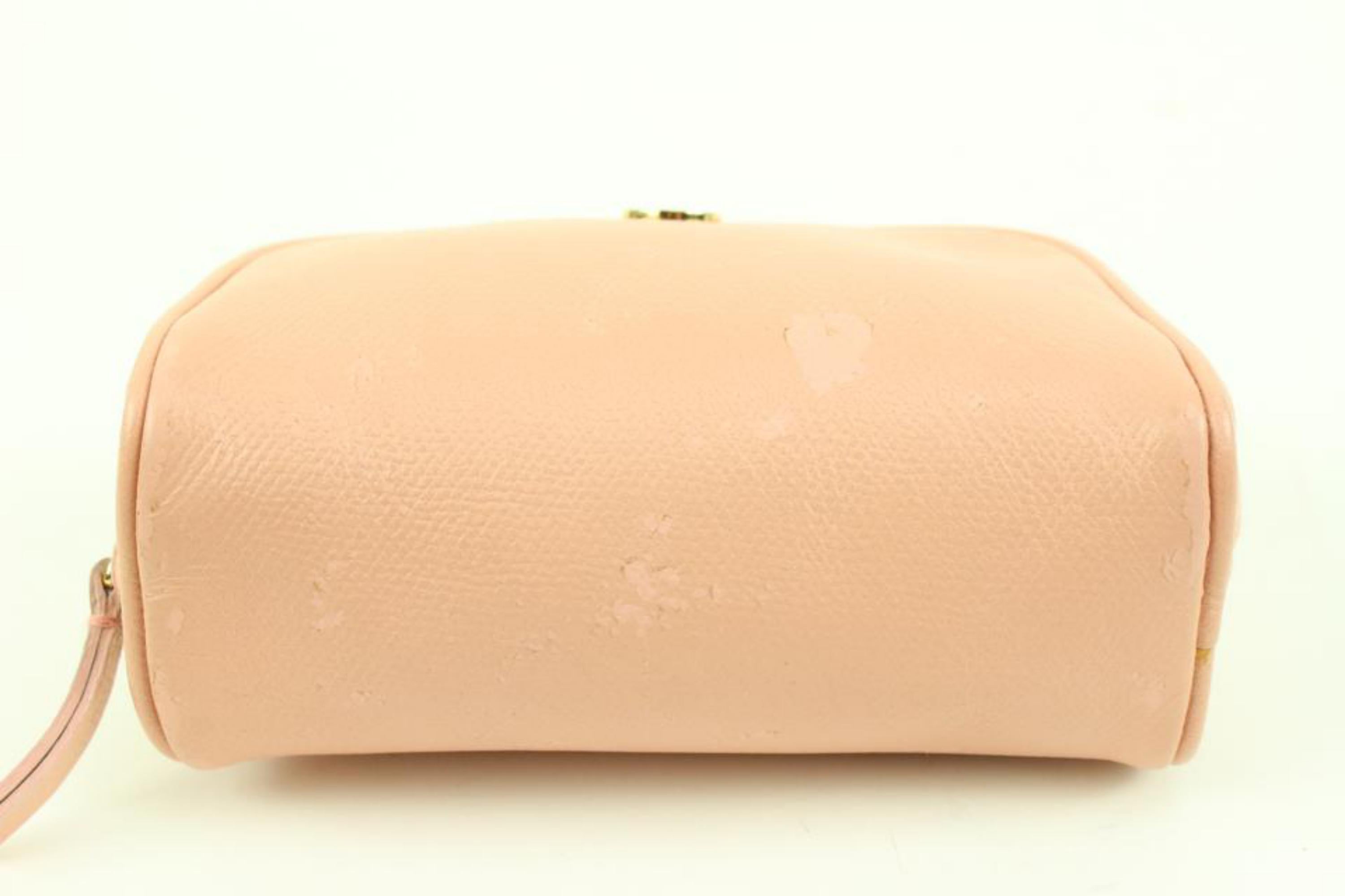 Chanel Limited Edition Pink Calfskin Button Line Cosmetic Pouch 94ck323s 2