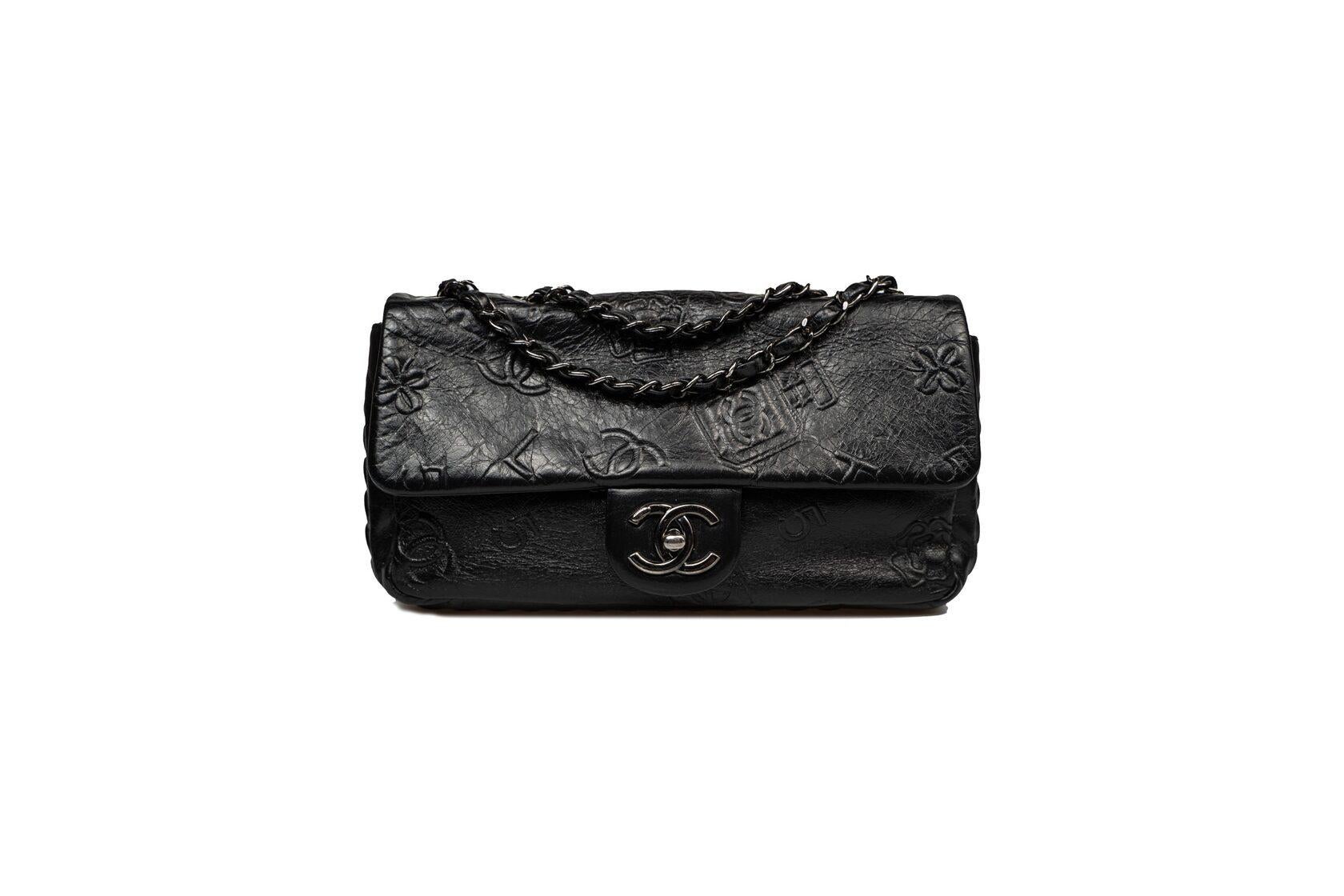 Black Chanel Limited Edition Precious Symbols Classic Flap Medium For Sale