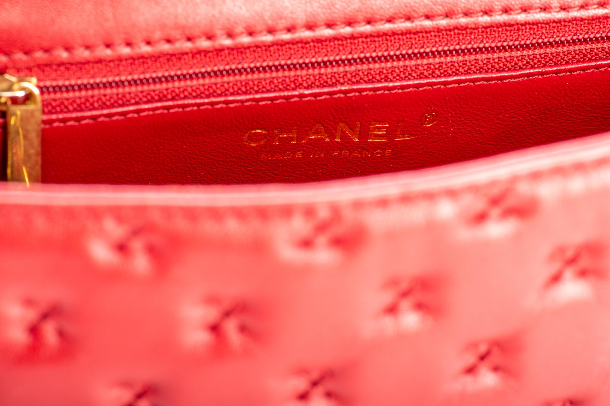 Chanel Limited Edition Red Stitched Coco Handle Bag 6