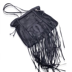 Chanel Limited Edition Resort 2011 Black Fringe Mesh Tote Bag