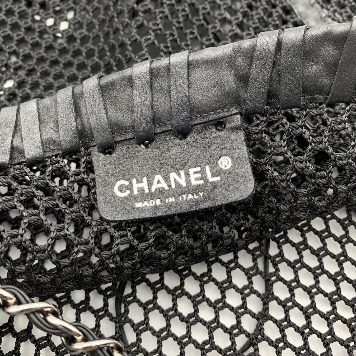 Women's Chanel Limited Edition Resort 2011 Black Fringe Mesh Tote Bag For Sale