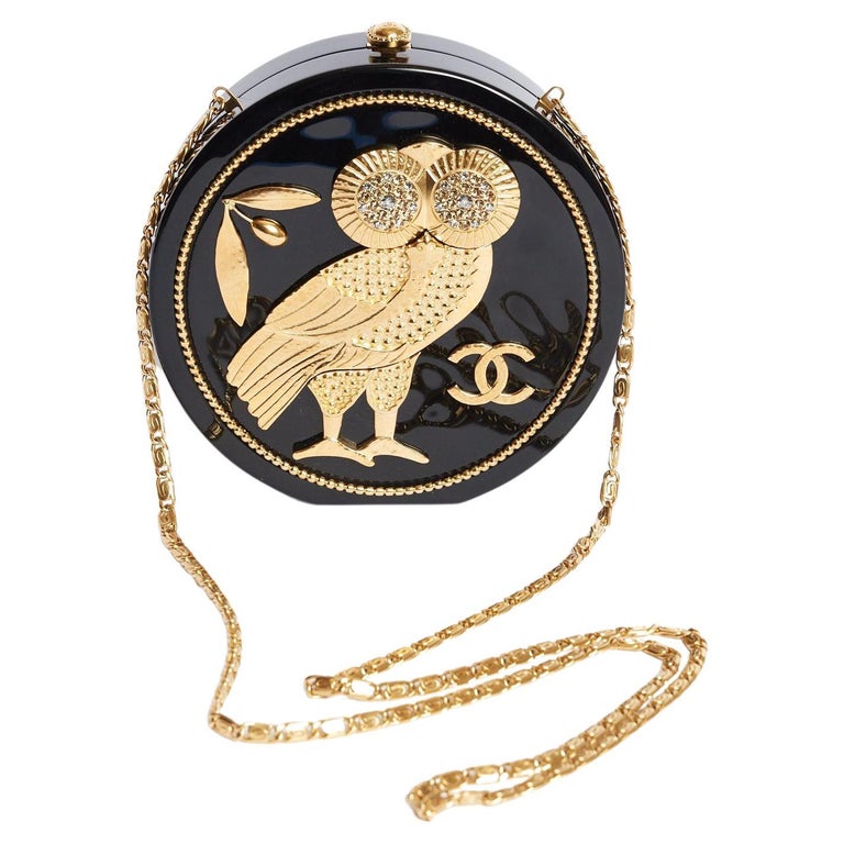 Chanel Limited Edition Runway cruise 2018 black owl lucite clutch at  1stDibs