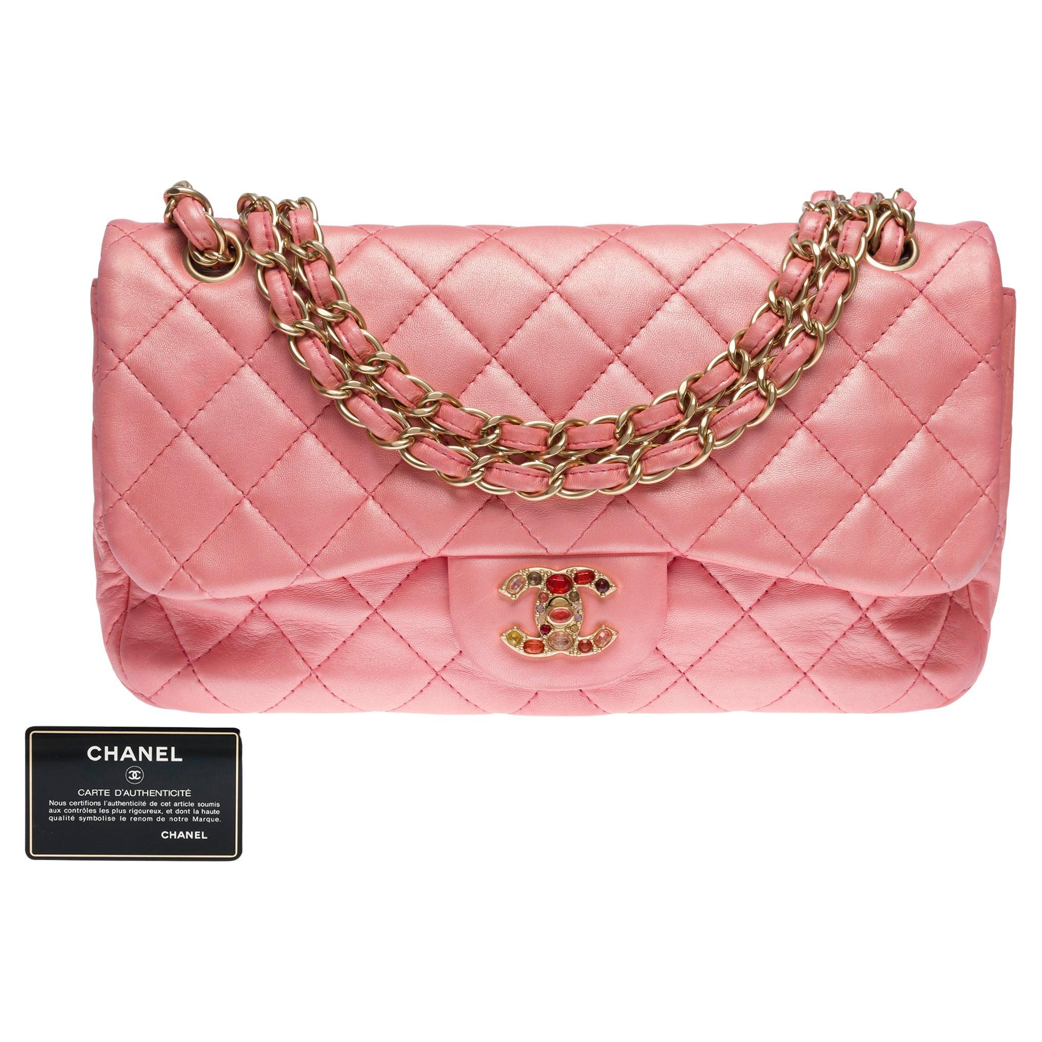 Chanel limited edition shoulder flap bag in Metallic Pink quilted leather,  MGHW For Sale at 1stDibs