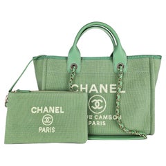 Used Chanel Limited Edition Small Deauville Tote Green