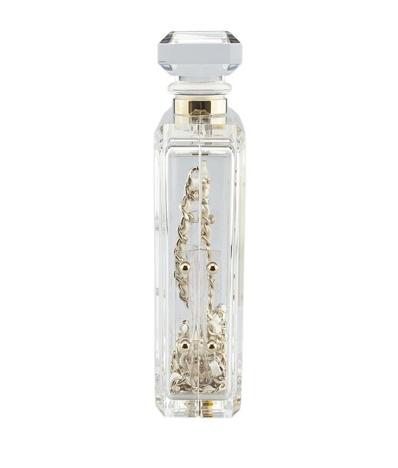 Women's or Men's Chanel Limited Edition Transparent Bottle Minaudière Clutch Plexiglass Bag For Sale