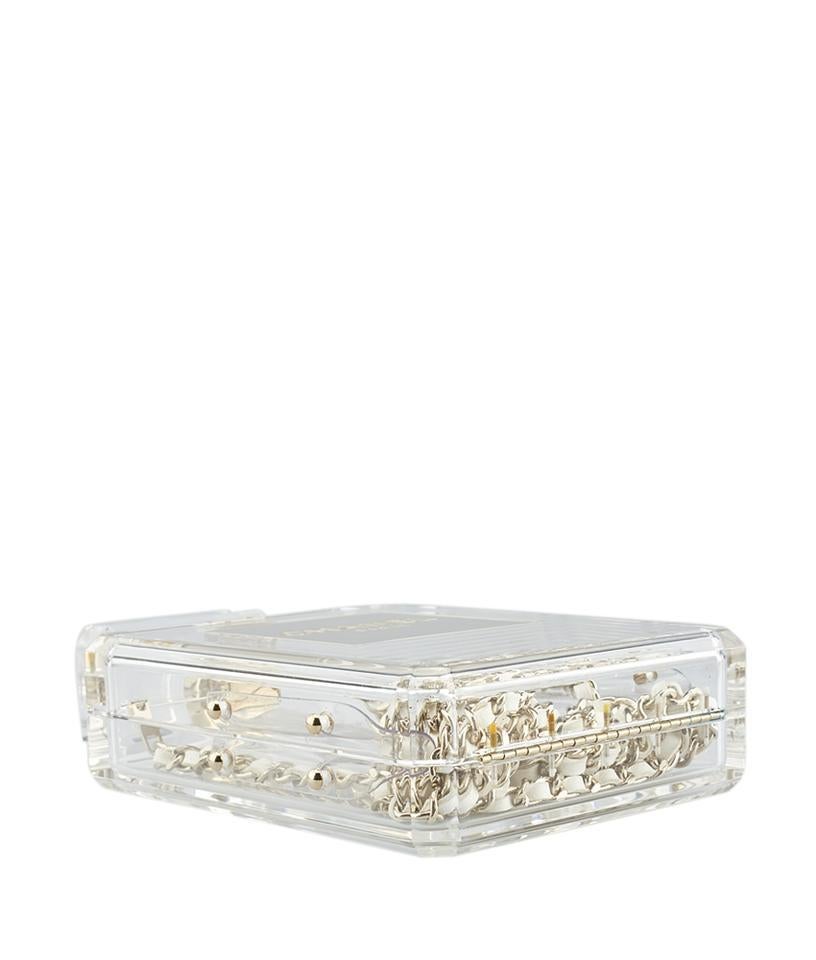 Chanel Limited Edition Transparent Bottle Minaudière Clutch Plexiglass Bag In Good Condition In Miami, FL