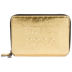 Used Chanel Limited Edition Votez Coco Gold Clutch