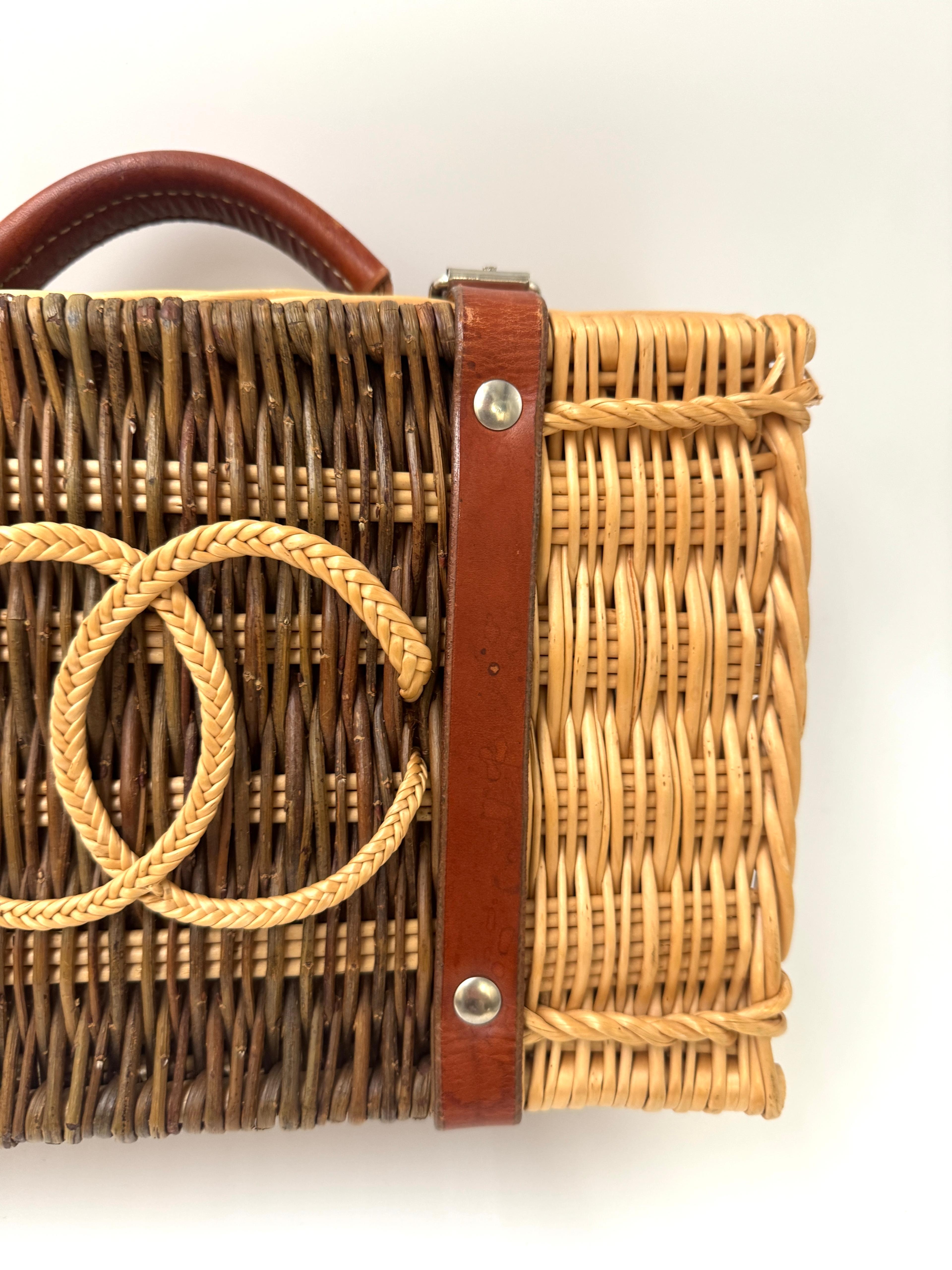 Brown Chanel Limited Edition Wicker Petanque Bocce Ball Set For Sale