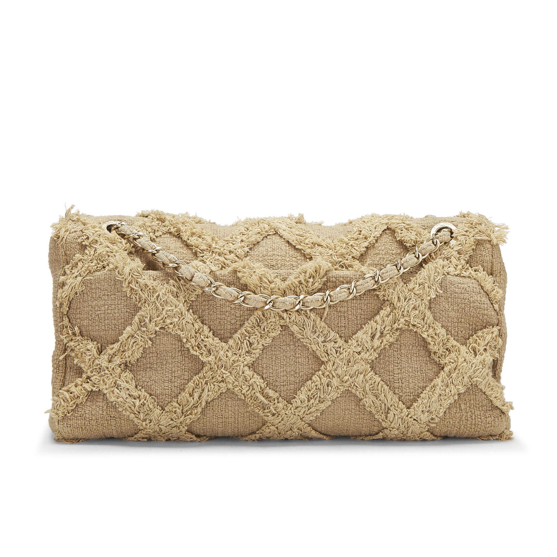 Chanel Limited Edition XL Maxi Organic Tweed Woven Summer Vacation Shoulder Bag  For Sale 1