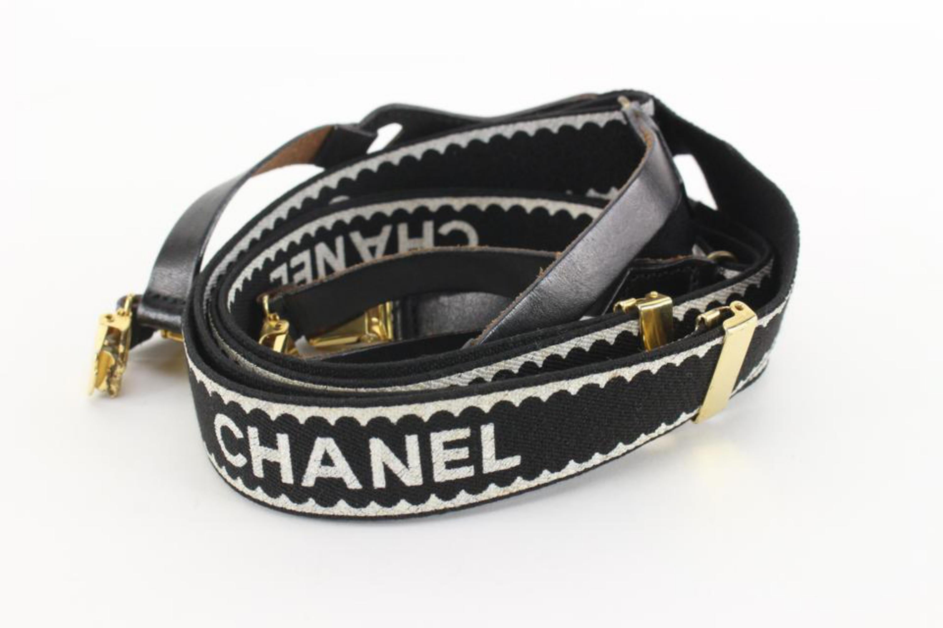 Chanel Limited Runway Black CC Logo Suspenders 37cc811s For Sale 4