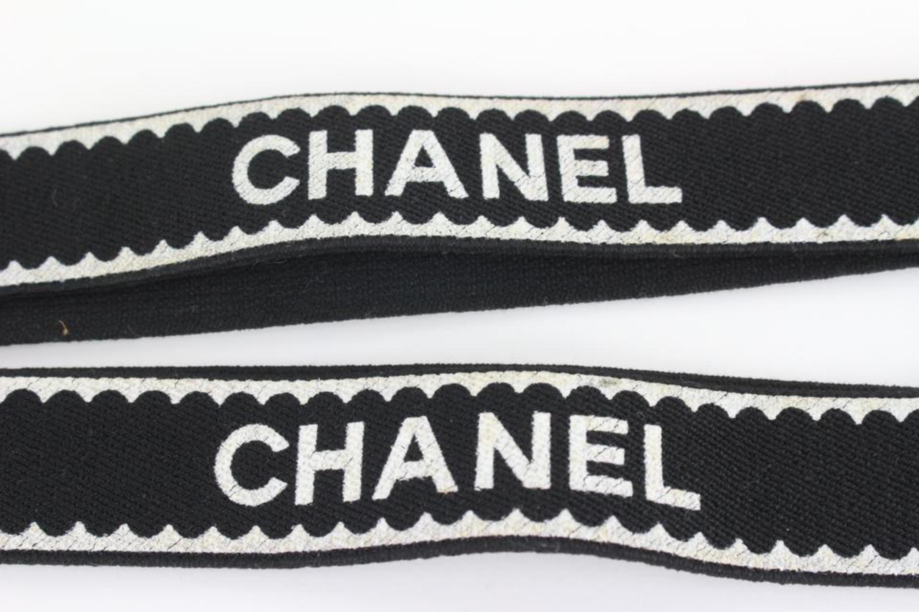 Women's or Men's Chanel Limited Runway Black CC Logo Suspenders 37cc811s For Sale