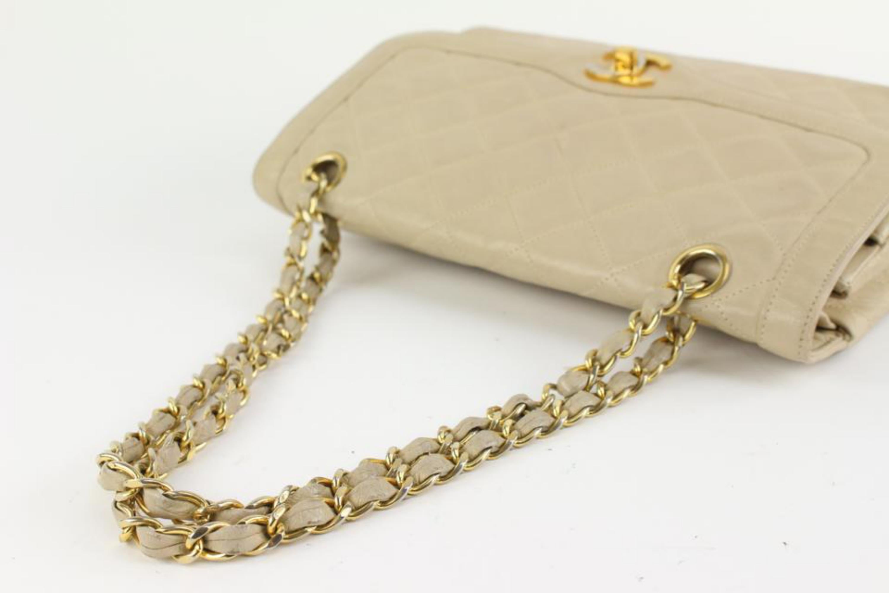 Chanel Limited Two-Tone Paris Edition Beige Classic Flap 1220c43 In Good Condition For Sale In Dix hills, NY