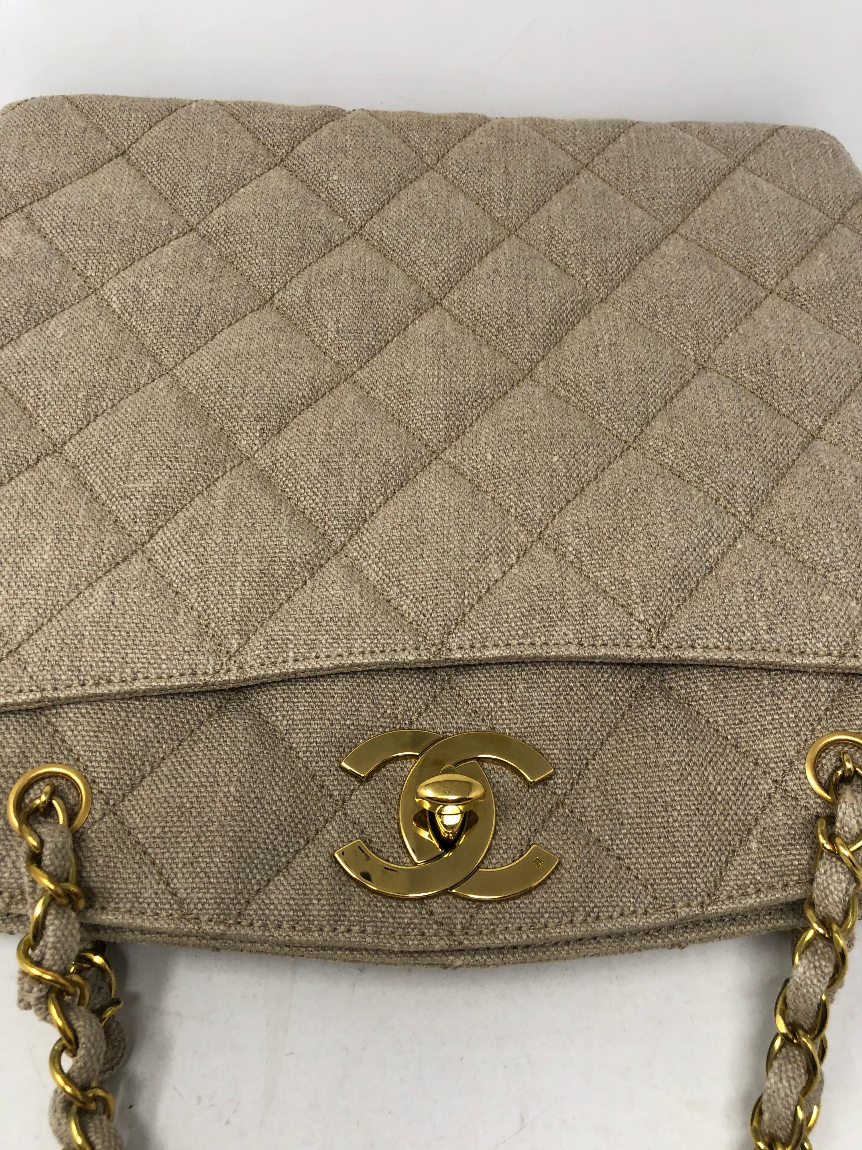 chanel linen tote