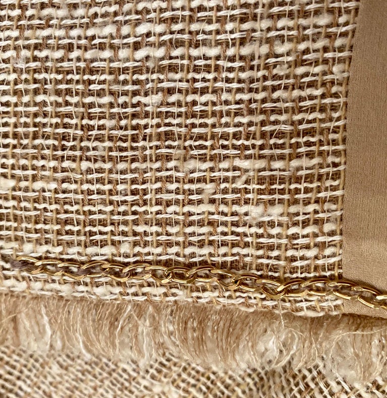  Weaving Chanel Style Linen Blends Cotton Fabric, Light Khaki  and Silver Color, 61 Width, Sewing for Coat, Jacket, Suits, Craft by The  Yard : Arts, Crafts & Sewing