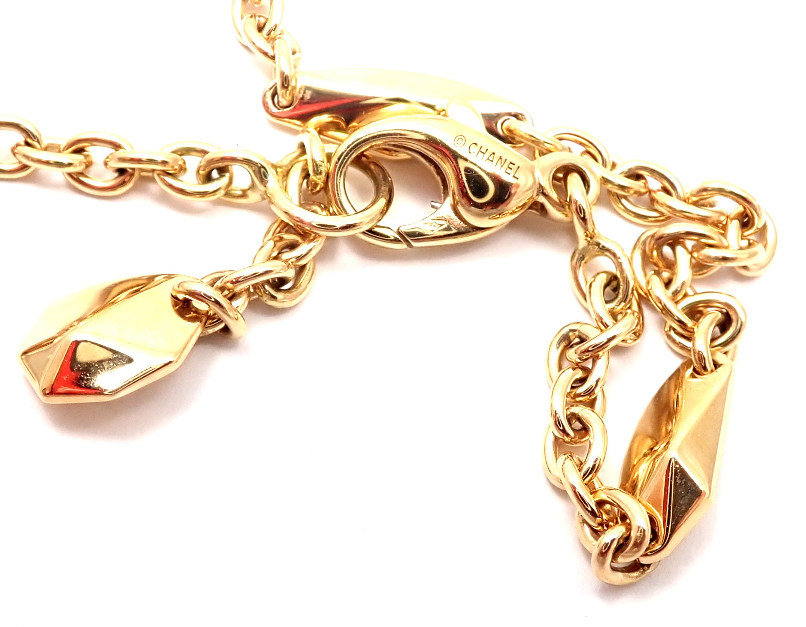 Chanel Lion Five Station Yellow Gold Link Necklace 3