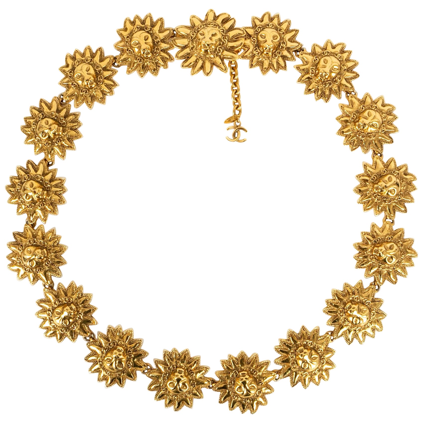 Chanel "Lion Head" Belt in Gold-Plated Metal, 1980s