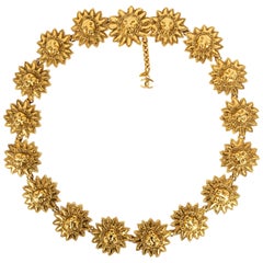 Chanel "Lion Head" Belt in Gold-Plated Metal, 1980s