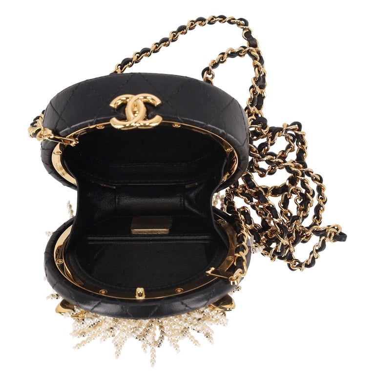 Chanel Lion Head Pearl and Leather Evening Bag For Sale at 1stDibs