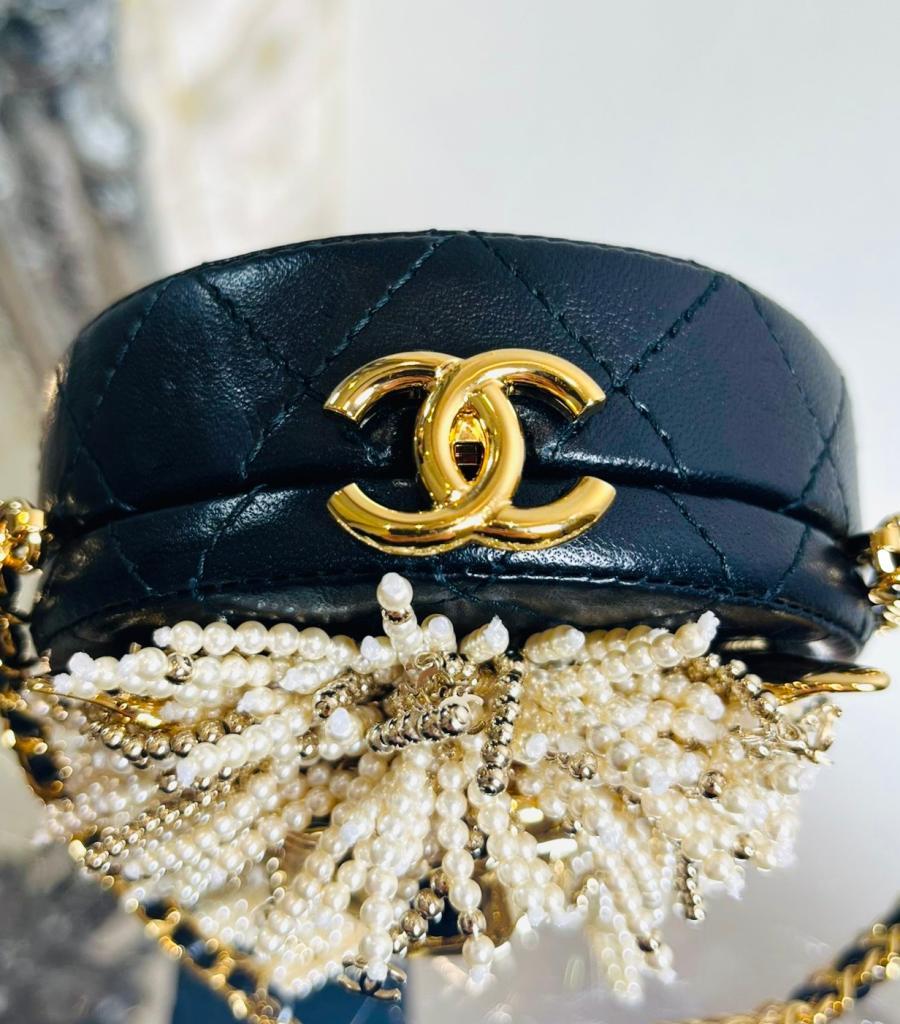  Chanel Lion Head Pearl & Leather Evening Bag For Sale 4