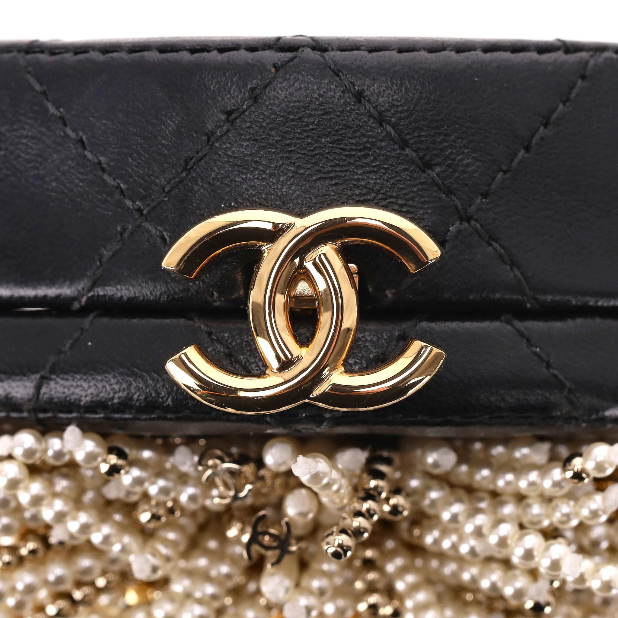 Chanel Lion Head Pearl & Leather Evening Bag For Sale 4