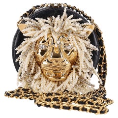 Chanel Lion Head Pearl & Leather Evening Bag