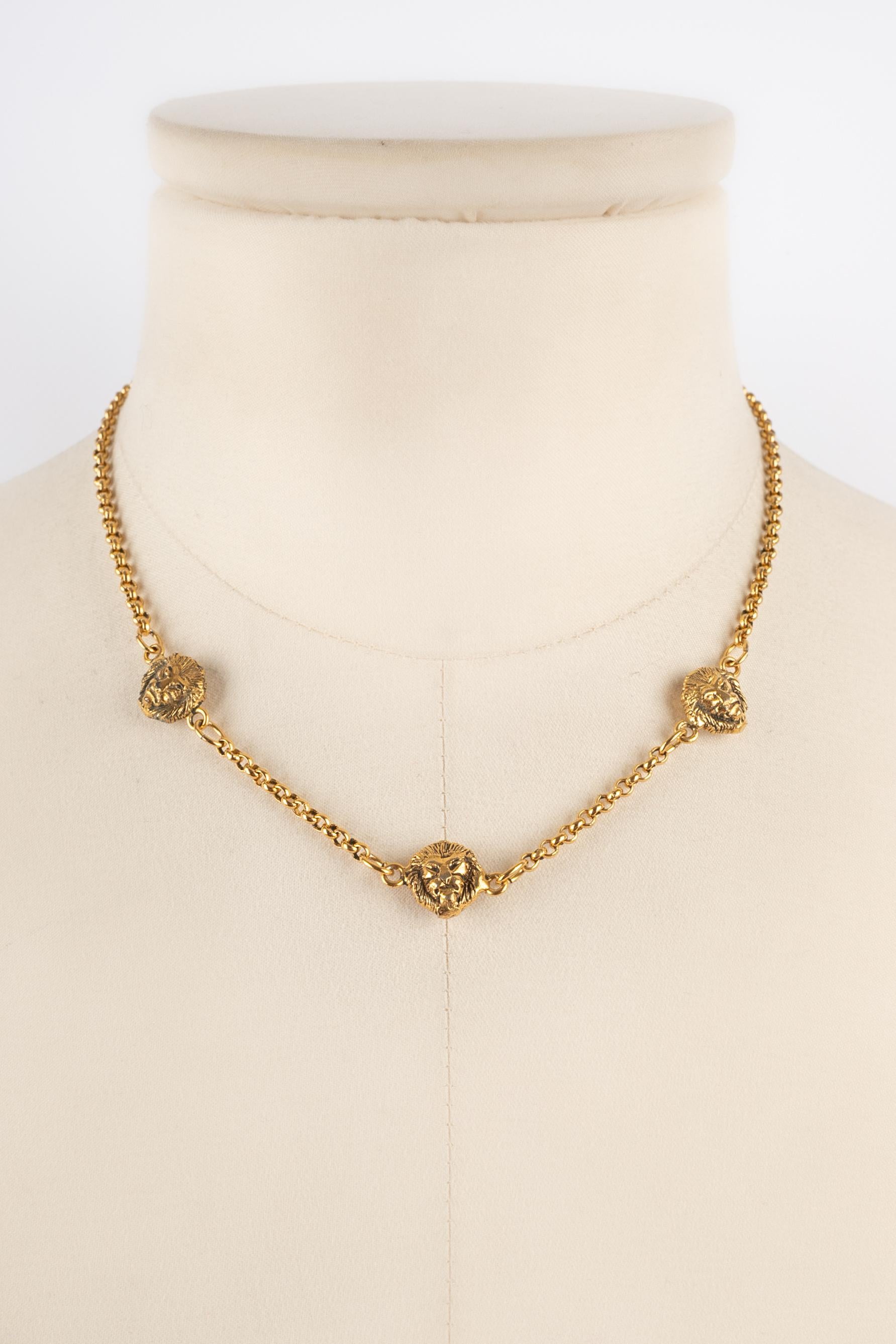 Chanel lion necklace For Sale 3