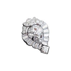 CHANEL Lion Solaire 18K White Gold Diamond Statement Ring High Jewelry